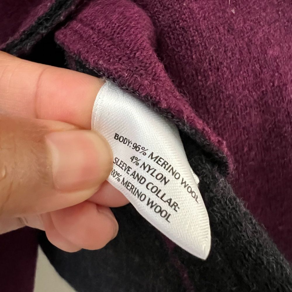 Eileen Fisher Merino Wool Purple/Plum Coat - Picture 3 of 9